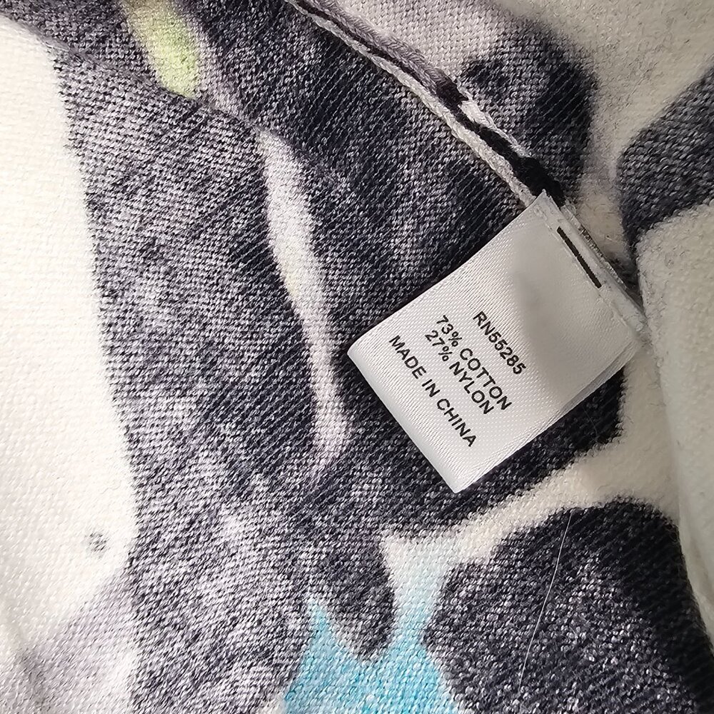 Express Button Down Floral Multi Color Print Swea… - image 3